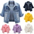 thumbnail image 1 of LISTHA Denim Jackets for Women Trendy 3/4 Sleeve Trendy Button Down Plus Size Jean Jackets Cropped Lightweight 2025 Coats Dark Blue S, 1 of 5