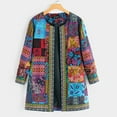 thumbnail image 1 of LISTHA Women's Fall Ethnic Boho Floral Print Long Sleeve Jacket Coat Casual Oversize Crewneck Cardigan Blue 5XL, 1 of 4