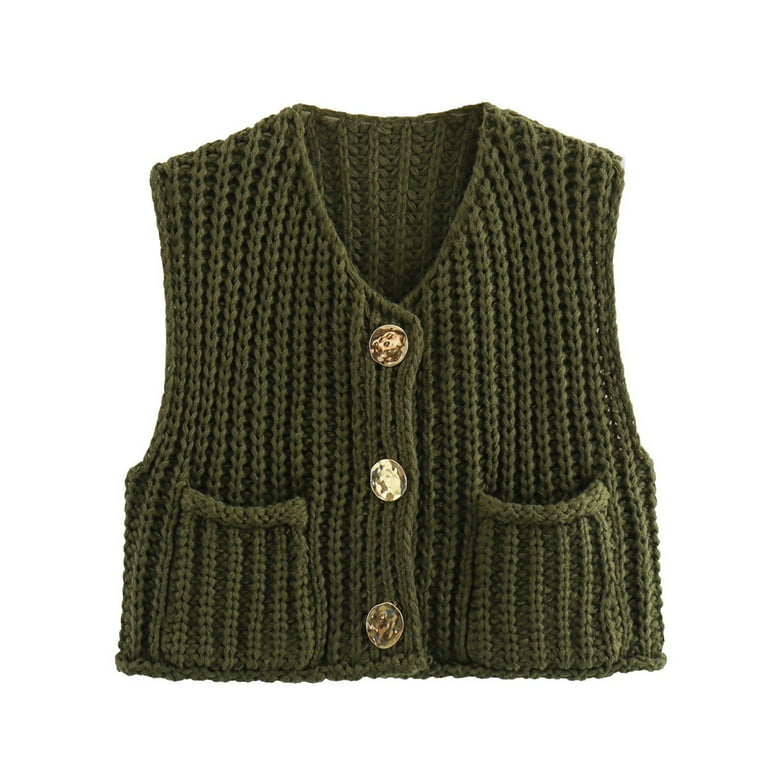 openyy【OPEN Yy】 CHUNKY KNIT VEST : BROWN 26506_b3feb61c49-