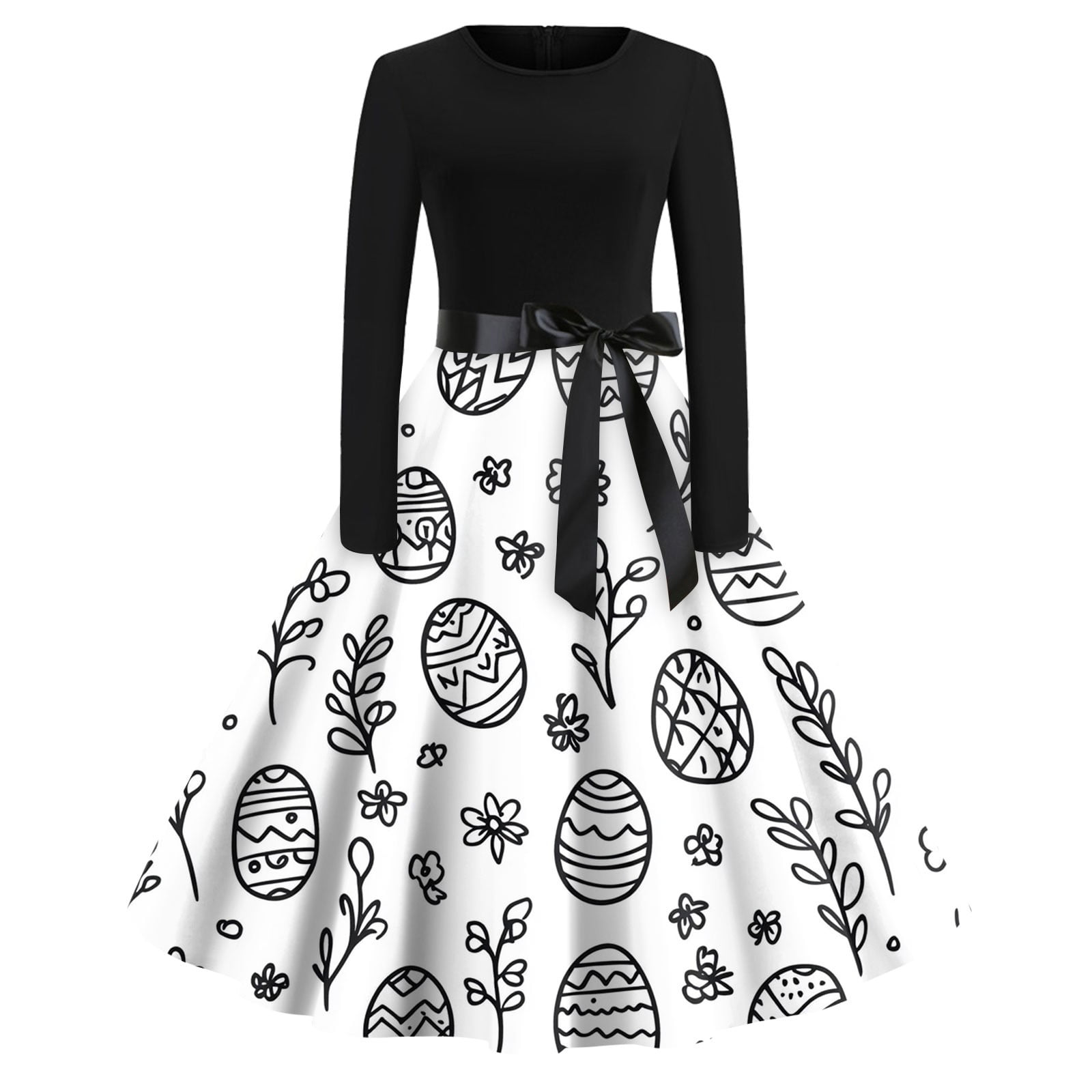 LISTHA Womens Easter Dress 2025 Bunny Graphic Casual Long Sleeve ...