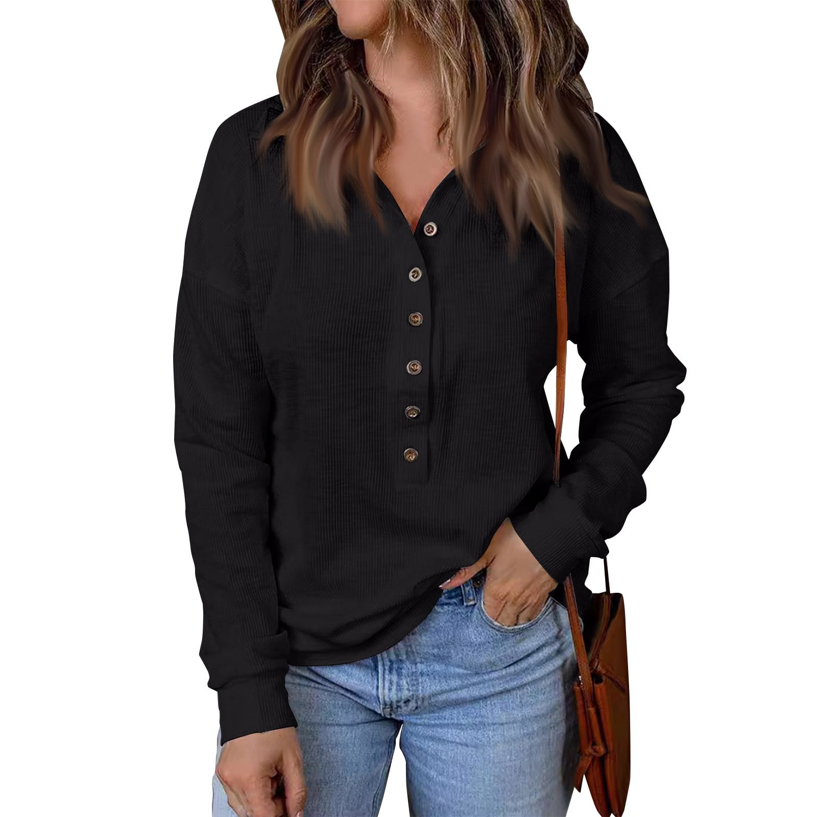 Womens Waffle Knit Top Womens Waffle Knit Top