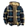 thumbnail image 1 of LISTHA Zip Up Hoodie Men Winter Sherpa Plaid Graphic Jacket Cool Thermal Graphic Coat Heavy Tie Dye WarmOutwear Yellow 6XL, 1 of 1