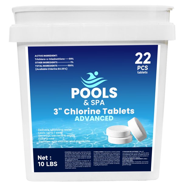 LISUEYNE 3inch Chlorine Tablets,Clear Balance Swimming Pool Alkalinity & pH Maintenance Tablets