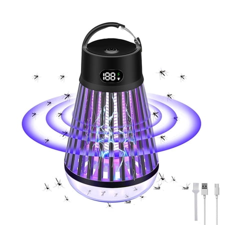 LISUEYNE Bug Zapper,Electric Indoor Mosquito Zapper 2 in 1 Fly Trap Portable Camp Mosquito Killer Rechargeable Mosquito and Fly Killer Purple Light Mosquito Trap Fly Zapper with Mosquito Storage Box