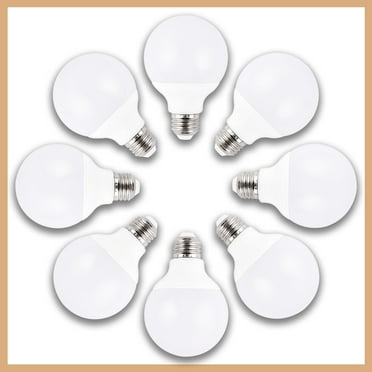 LISUNAR 3 Color LED Light Bulb,5000k G80/G25 Globe Light Bulbs,Energy Saving 5W(40W Equivalent),Dimmable Color Changing Light Bulb 450 LM CRI 90,E26 vanity light for bathroom,bedroom(8 Pack）