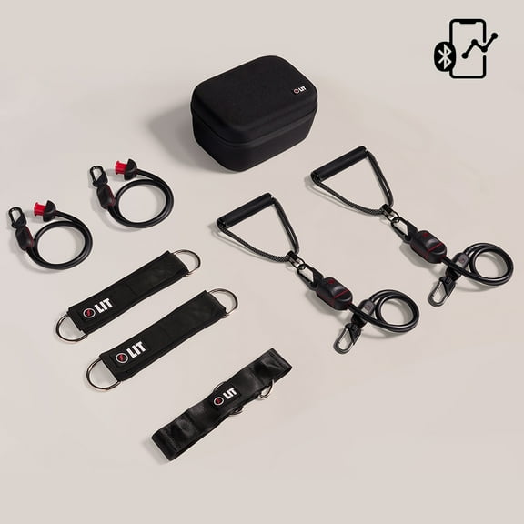 LIT AXIS Smart Pilates and Strength training kit, Home Workout Equipment, Smart Resistance Bands with 3-Month Membership.