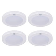 LIT-PaTH LED Motion Sensor Flush Mount Ceiling Lighting Fixture, Closet Light with Motion Sensor, 10.5W, 800 Lumen, 6.2 Inch, Anti-Rust Galvanized Housing, White Finish 5000K 4-Pack