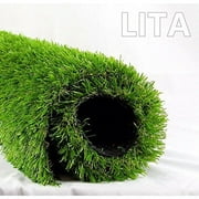 LITA 4ftx7ft Artificial Grass Fake Synthetic Thick Lawn Pet Turf Perfect for Indoor/Outdoor Landscape, 28 Square FT, Green
