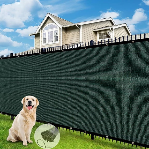 LITA Green Privacy Fence Screen 4 x 90 ft Outdoor Shade Mesh Cloth for Garden Backyard with Straps