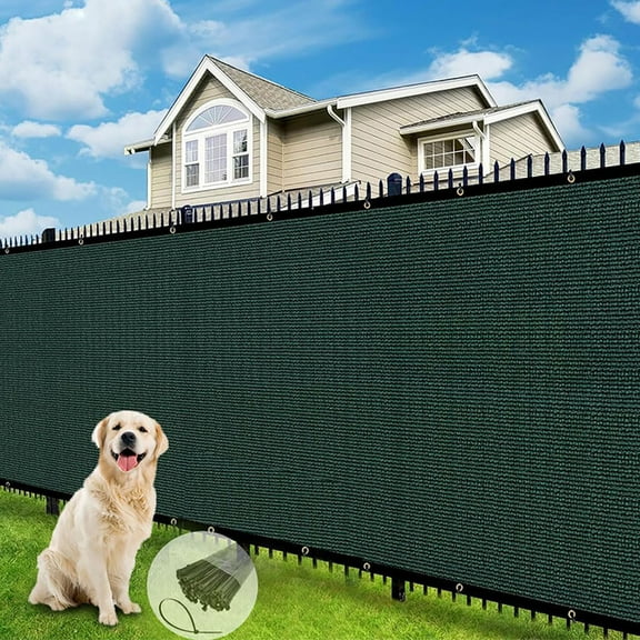 LITA Green Privacy Fence Screen 5 x 100 ft Outdoor Shade Mesh Cloth for Garden Backyard with Straps