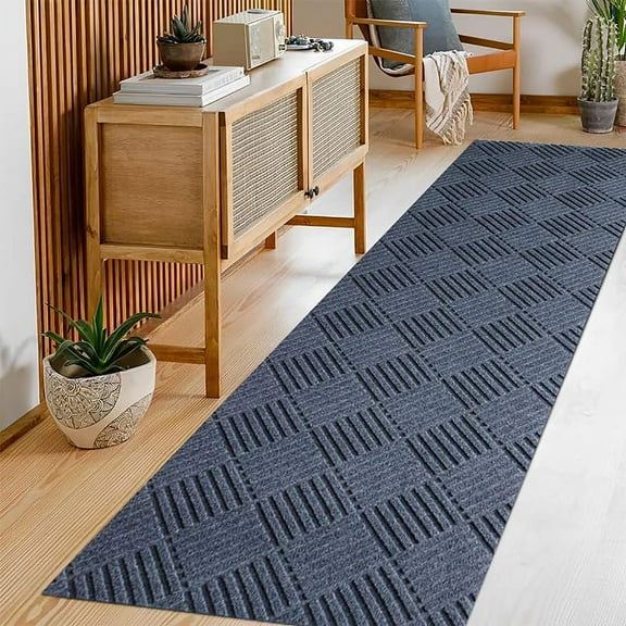 LITA Grey Runner Rugs 5' x 10' Indoor Anti-slip Carpet for Hallway Kitchen Laundry
