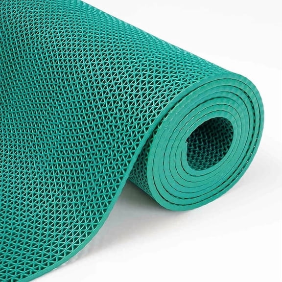 LITA Non-Slip Drainage Mat, 4' X 96' Commercial PVC Drainage Floor Mats for Pool Bathroom Garage Wet Area, Green