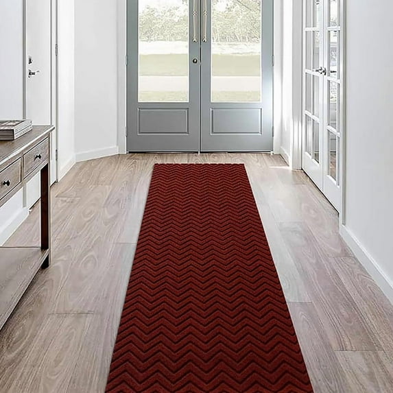 LITA Red Non-Slip Runner Rug 4' x 4' Indoor Doormat for Hallway Entry Garage Patio