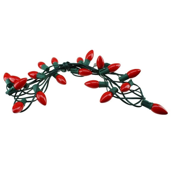 LITE-WAY Holiday Indoor/Outdoor String Lights, 25 Pro-Series, Commercial Grade Light String with Light Bulbs, 25 C9 Light Bulbs Included (Ceramic Red)