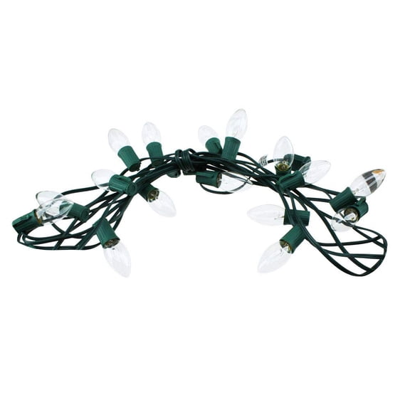 LITE-WAY Holiday Indoor/Outdoor String Lights, 25 Pro-Series, Commercial Grade Light String with Light Bulbs, 25 C9 Light Bulbs Included (Clear)
