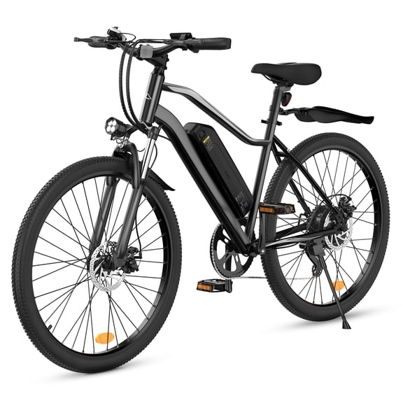 LITEFIVE U3 Electric Bike for Adults, 20mph 500W Peak Motor, 36V 10.4Ah Battery Mountain Ebike 45 Miles Range, 5 Speed Shift, 26" Tire Adults Electric Bicycles, Black