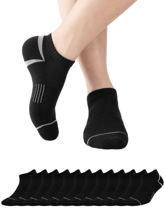 12 Pairs Mens Ankle Athletic Sock Low Cut Cushion Casual Sock Comfortable Breathable for Men
