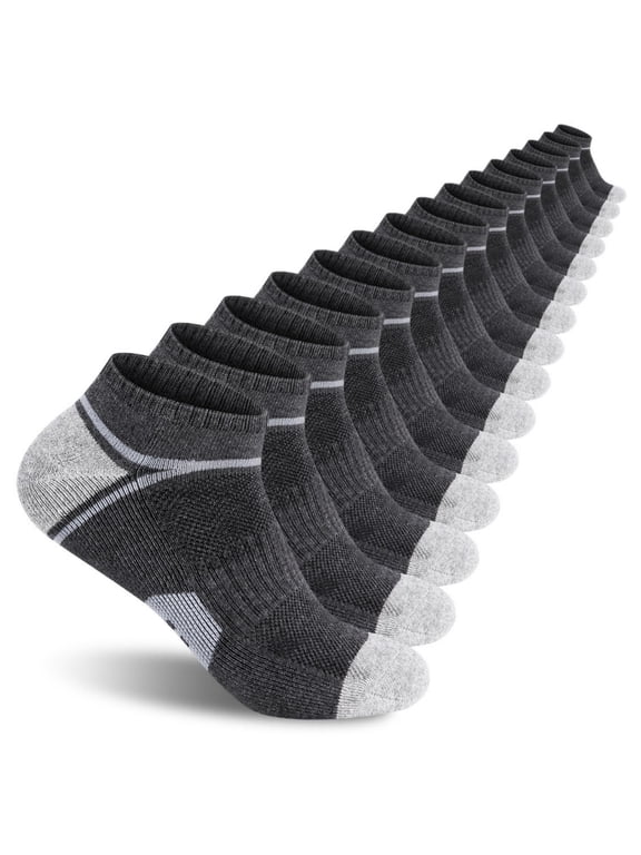 15 Pairs Mens Socks Ankle Sock Low Cut Cushion Sock Breathable for Men