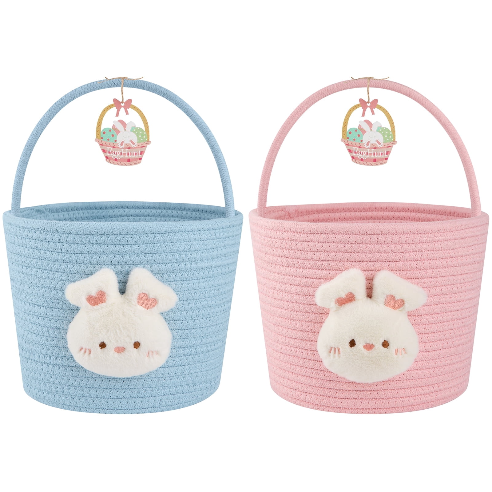 LITERRA Easter Bunny Baskets for Boys and Girls，Easter Basket with ...