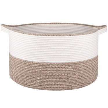 LITERRA Cotton Rope Clothes Baskets for Storage 25 Gallon, Woven Basket, Living Room Bedroom Towel Basket for Organizing