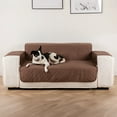 thumbnail image 1 of LITERRA Reversible Straps 2 Cushion Couch Sofa Cover, Brown, 1 of 5