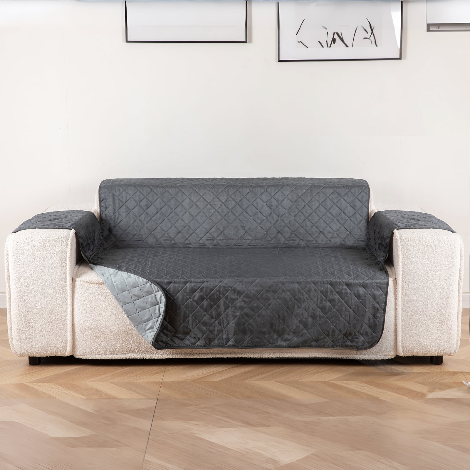 LITERRA Reversible Cover Couch Cover for Dogs with Elastic Straps 3