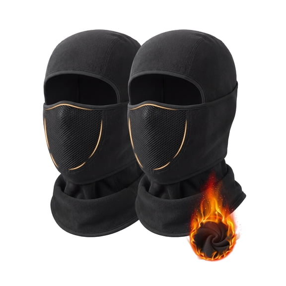LITERRA Winter Balaclava Fleece Lined for Men, Windproof Full Face Thermal Mask, Breathable Mask for Outdoors, 2 Pack