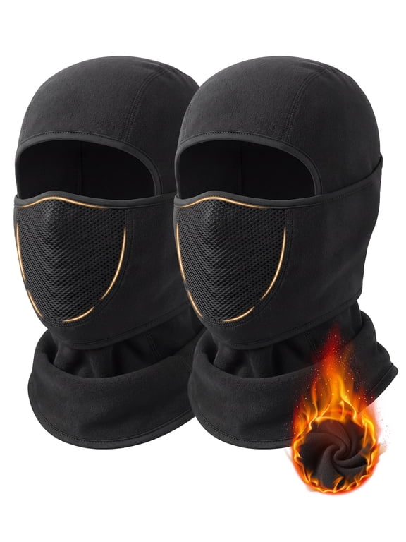 Winter Balaclava Fleece Lined for Men, Windproof Full Face Thermal Mask, Breathable Mask for Outdoors, 2 Pack