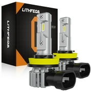 LITHFEQA H11 LED Automotive Light Bulb, 20,000 LM Plug and Play 6000K LED Headlight (Pack of 2)