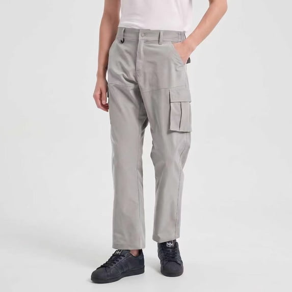 LITHOFIELD Men’s Water-Resistant Cargo Pants – Multi-Pocket Relaxed Fit Outdoor Straight Leg Trousers with Elastic Back Waist, Solid Casual Utility Work Pants for Hiking & Fitness