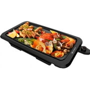 LITIFO Electric Griddle Indoor, 1450W Nonstick Extra Large BBQ Griddle Pan Black