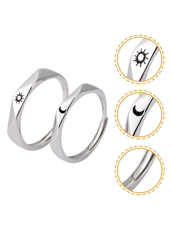 1 Pair Matching Sun, Decorative Copper Bands for Couples and Friends