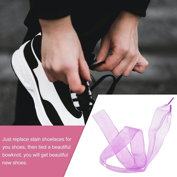 LITINKIMI 1 Pair Ribbon Laces for Shoes Lavender Lace Replacement for Daily Use