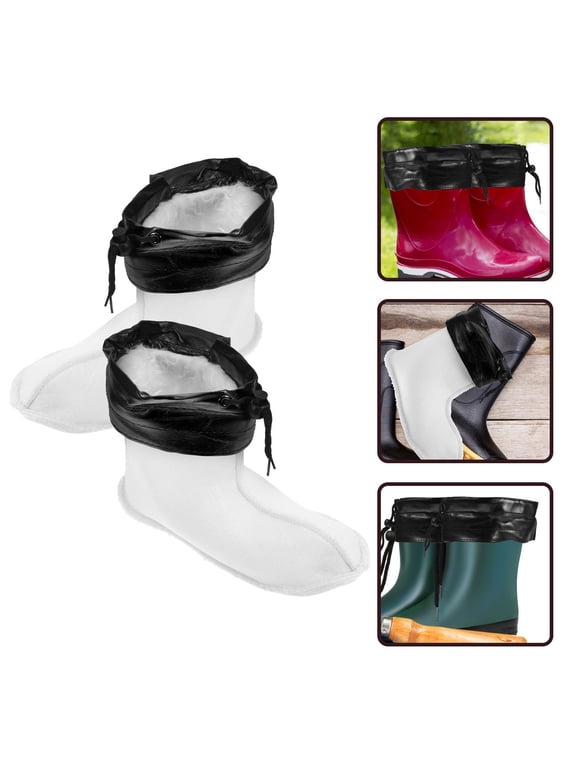 Women's Hunter Boot Liners, 1 Pair White Insulated Cloth Boot Inserts for Cold Weather Comfort
