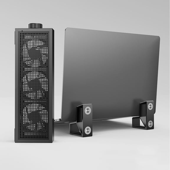 LITINKIMI Black Aluminum Notebook Cooling Pad with USB Power, Ideal for Gaming Laptops and Workstations