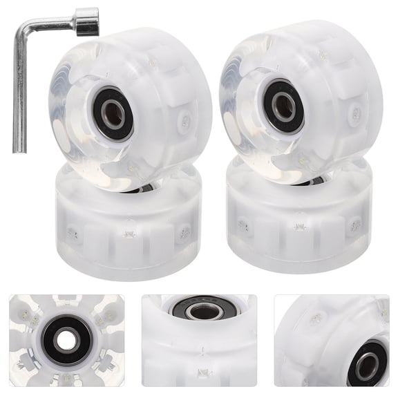 LITINKIMI 1 Set Pu Grip Flashing Round Roller Skating Wheels For Beginners And Professionals In Parks
