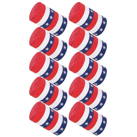 LITINKIMI 10 Rolls Crepe Paper Streamers Red White Blue Paper Ribbon Rolls for Memorial Day Party Decorations