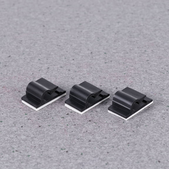 LITINKIMI 100Pcs Black Cable Wire Clamps with Double Sided Tape for Secure Cord Management