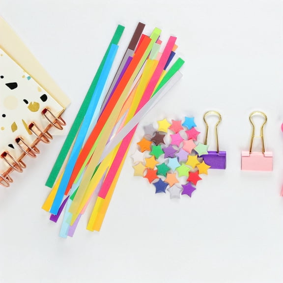 LITINKIMI 1030pcs Candy Color Star Origami Paper Strips Set for Adults