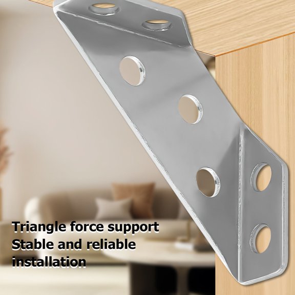 LITINKIMI 10Pcs Angle Brackets for Wood Cabinets Plated Silver Stainless Steel Durable Installation