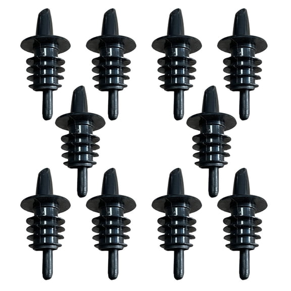 LITINKIMI 10Pcs Black PVC Wine Pourers and Stoppers Set for Smooth Bottle Pouring At Home