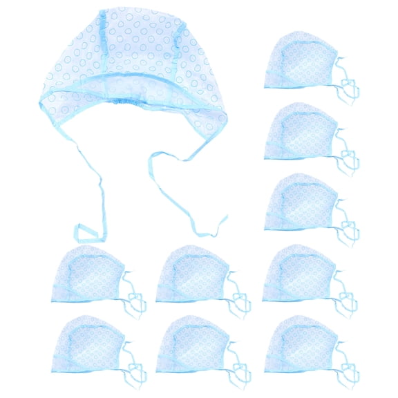 LITINKIMI 10Pcs Blue Hair Highlight Cap Reusable Hair Coloring Cap with Holes and Protective Cape