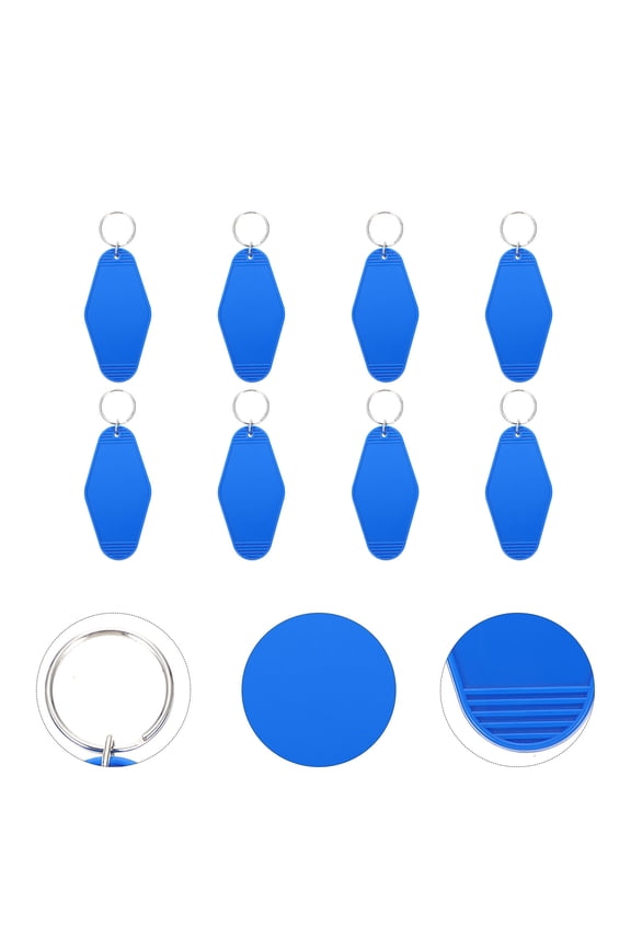 10Pcs Blue Plastic Keychain Id Label Tags Lightweight and Compact for Key Assorting