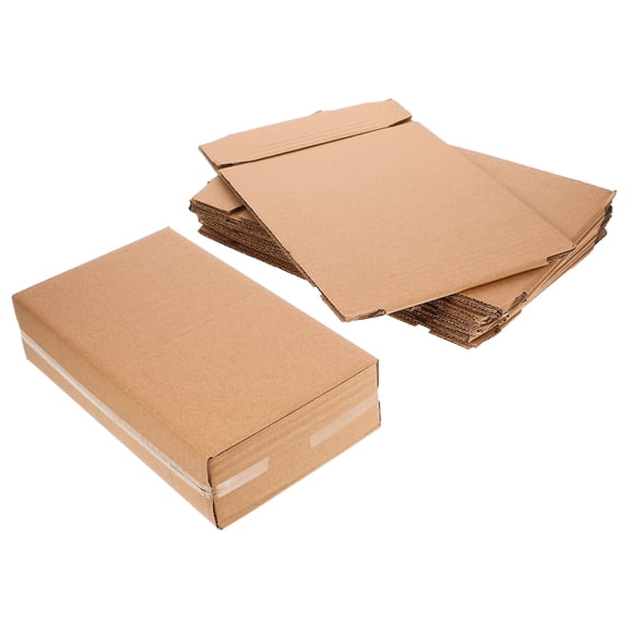 LITINKIMI 10Pcs Easy Assemble Khaki Packaging Boxes for Shipping Blankets Clothes Towels Storage