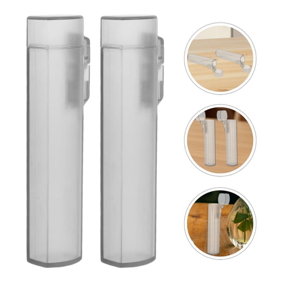 LITINKIMI 10Pcs Portable Toothpick Storage Case Grey Plastic Toothpick Container with Lid for Home