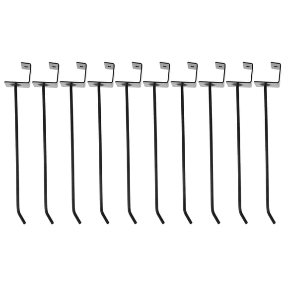 LITINKIMI 10Pcs Mall Shelf Hook Polished Black Metal Heavy Duty for Retail Merchandise Display