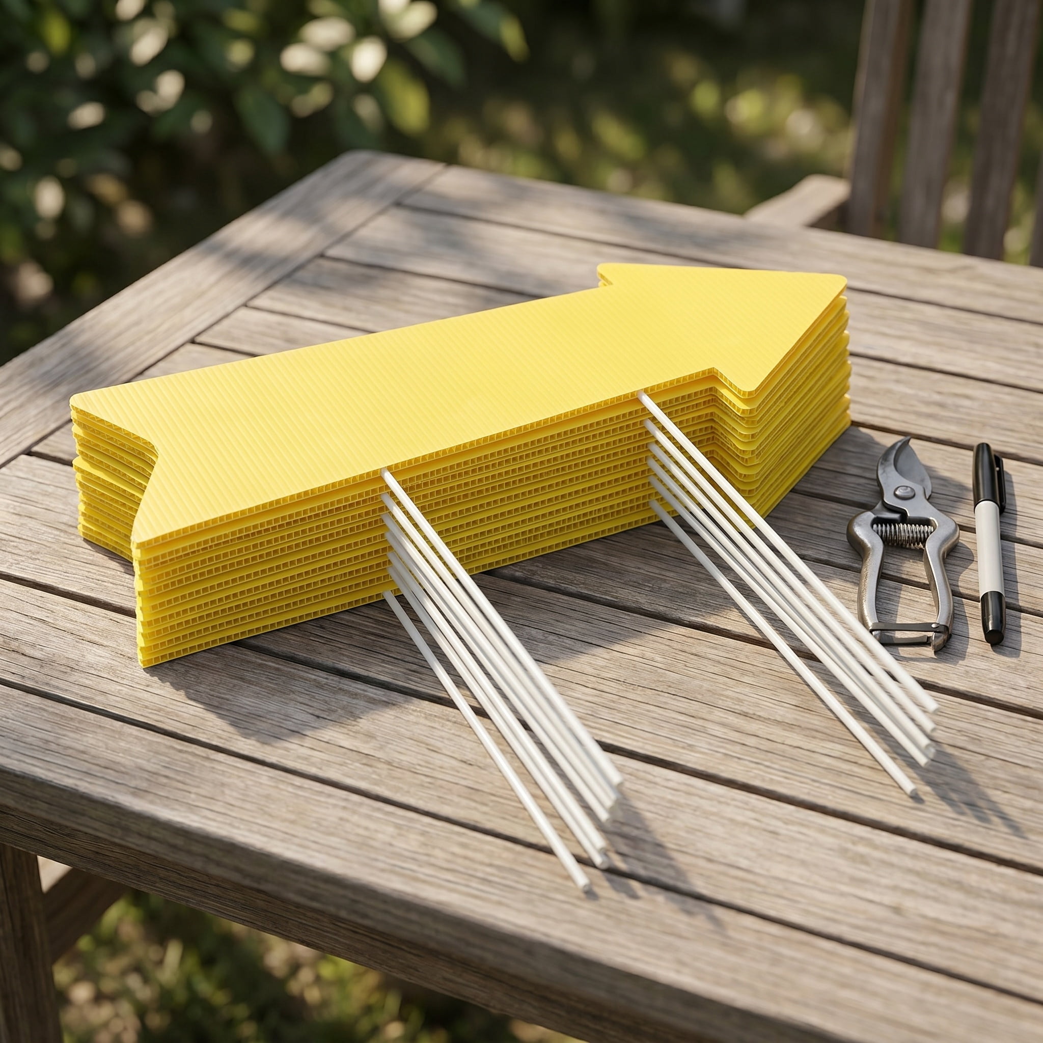 LITINKIMI 10Pcs Outdoor Yellow Arrow Signs with Stakes Durable ...