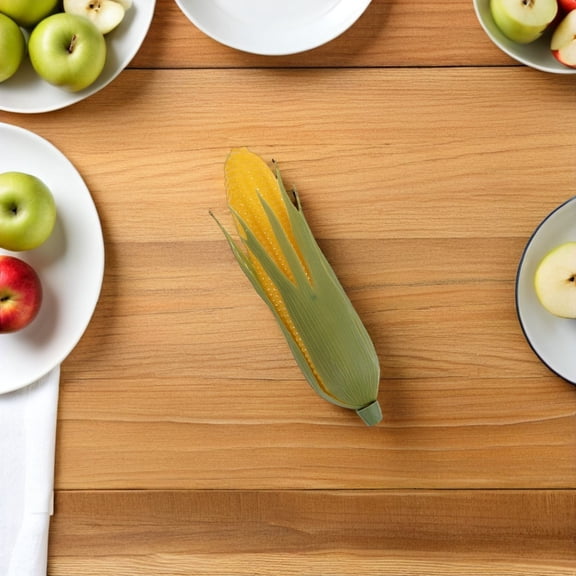 LITINKIMI 10Pcs Plastic Fake Corn Models Yellow Lifelike Simulated Corn Ornaments for Kitchen and Retail Display