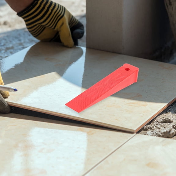 LITINKIMI 10Pcs Red Plastic Shims for Furniture Leveling and Door Installation with Non Slip Texture