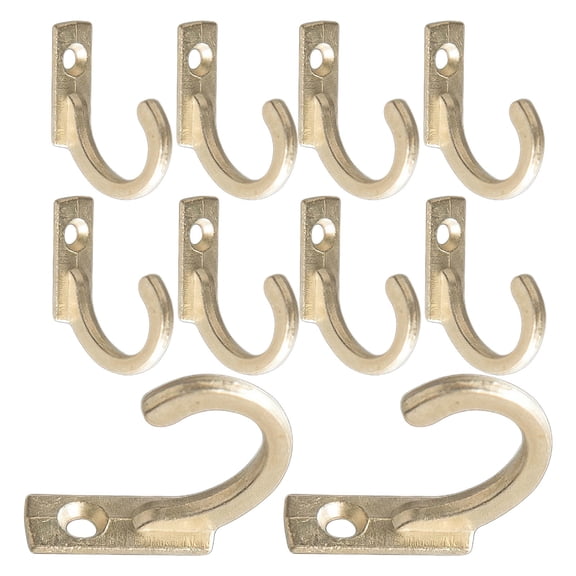 LITINKIMI Mini Hooks Decorative Zinc Alloy 10PCS Golden for Wall Mounted Storage in Retro Style